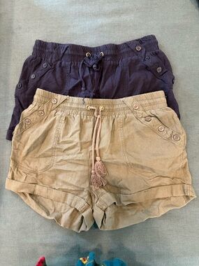 Ci Sono Drawstring Shorts Duo - Navy and Khaki